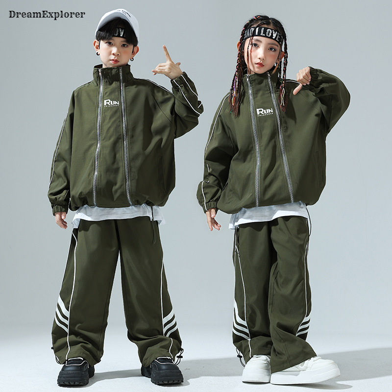 Running Gear For Kids - Boys Hip Hop Zipper Loose Coat