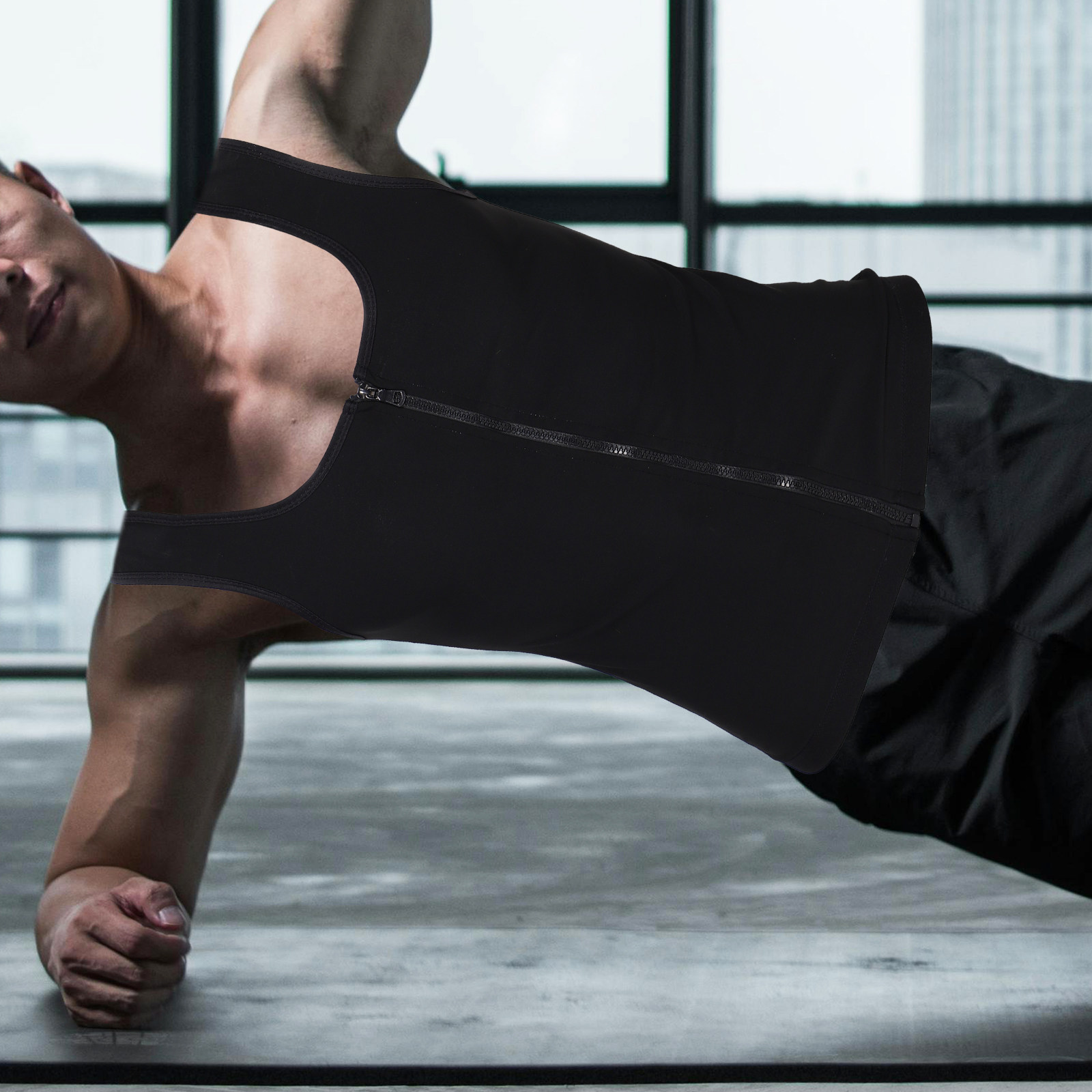 Men Sweat Vest Zip Up Compress - Running Gear Tank review and price
