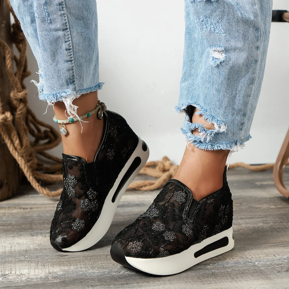Lace Flats Platform Women Spor - Running Gear Ladies review and price