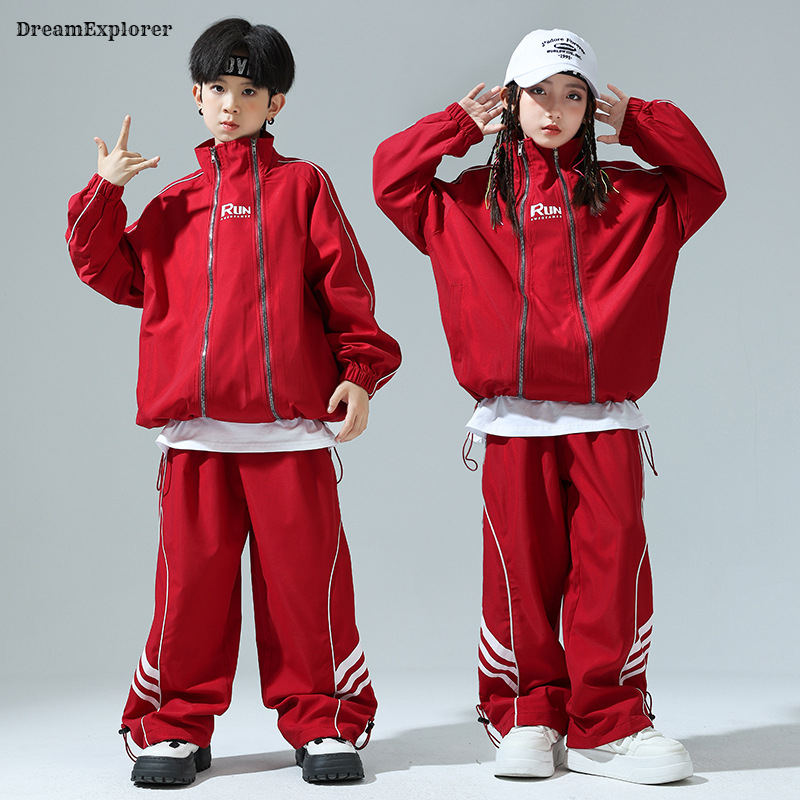 Boys Hip Hop Zipper Loose Coat - Running Gear For Kids review and price