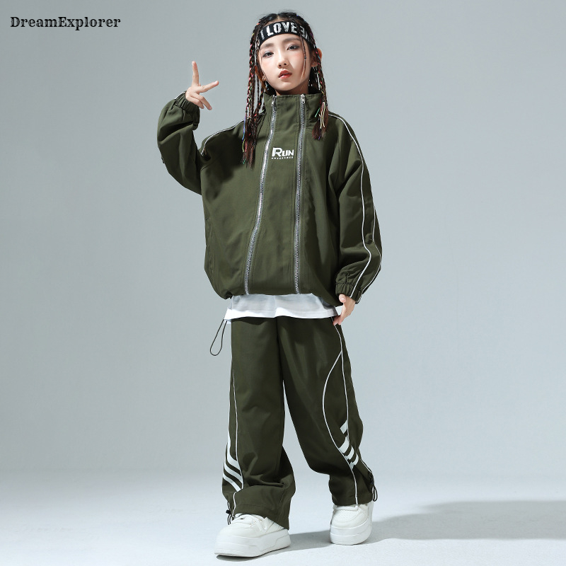 Boys Hip Hop Zipper Loose Coat - Running Gear For Kids review and price